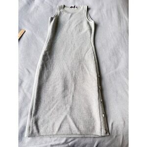 Etcetera Sweater Dress Womens Midi Gray Texture Sleeveless Straight Long Minimal